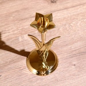 Подсвечник "Тюльпан" латунь 18 см