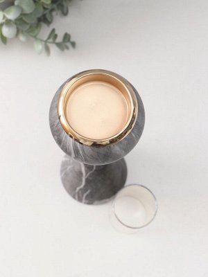 Металлический подсвечник на 1 свечу «Серый мрамор», 30x8x8 см