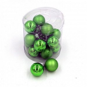 Набор шаров НГ стекло 2,5см 18шт зеленые
