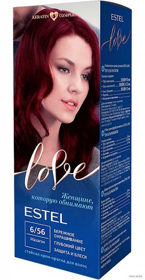 EL6/56 Стойкая крем-краска  для волос ESTEL LOVE тон 6/56  Махагон
