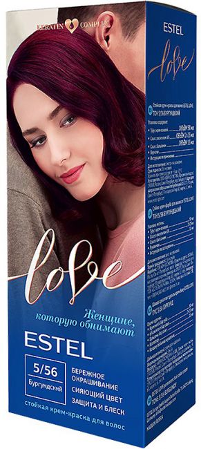 EL5/56 Стойкая крем-краска  для волос ESTEL LOVE тон 5/56  Бургундский