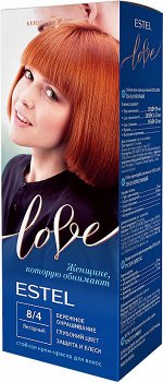 EL8/4 Стойкая крем-краска  для волос ESTEL LOVE тон 8/4 Янтарный