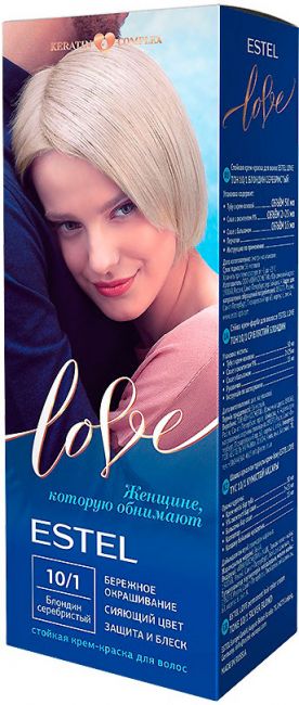 EL10/1 Стойкая крем-краска  для волос ESTEL LOVE тон 10/1 Блондин серебристый