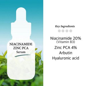 Сыворотка для сужения пор с ниацинамидом и цинком Cos de Baha NZ Niacinamide 20% Zinc PCA 4%, 30мл