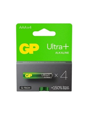 Батарейки ААА мизинчиковые алкалиновые G-TECH Ultra Plus 24AUPA21, набор 4 шт