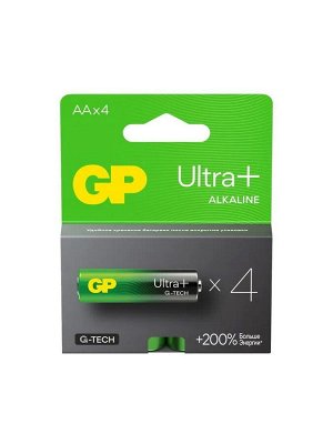 Батарейки АА пальчиковые алкалиновые G-TECH Ultra Plus, набор 4 шт