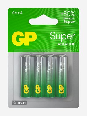 Батарейки АА пальчиковые алкалиновые GP G-TECH Super, набор 4 шт