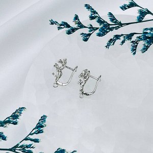 Швензы для сережек с Фианитами родированные