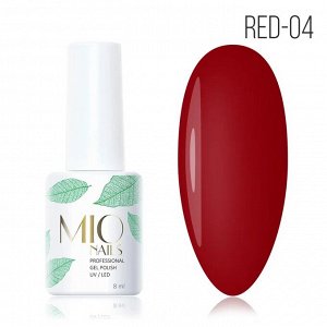 Red-04. Mio nails гель-лак для маникюра/ногтей