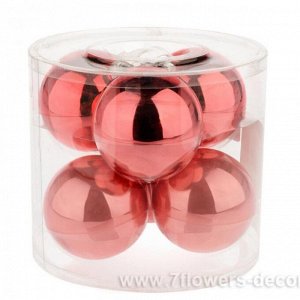 Шар 8см 6шт набор стекло фламинго ел.украшение