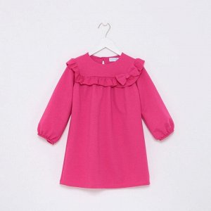 Платье для девочки с рюшей KAFTAN Basic line 30 (98-104 см), фуксия