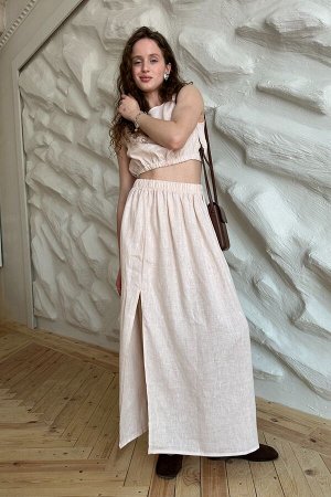 Костюм лён  SET031/02/Крем-брюле
