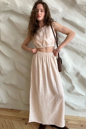 Костюм лён  SET031/02/Крем-брюле
