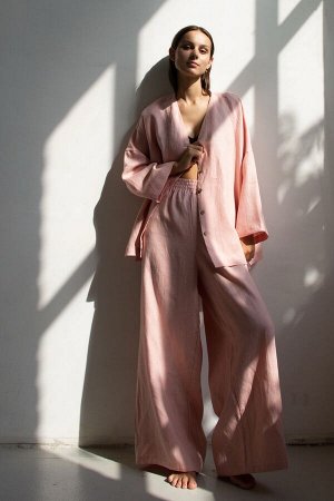 Костюм лён  SET004/06/Нежно-розовый