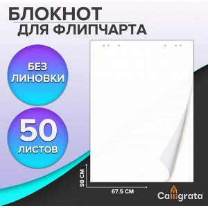 Блокнот для флипчарта, 67.5x98 см, 50 листов белый, 92%, 80 г/м², Calligrata