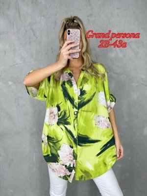 Женская рубашка. Ткань : Штапель размер 3XL(52-54),4XL(54-56),5XL(56-58) 6XL(58-60),7XL(60-62)