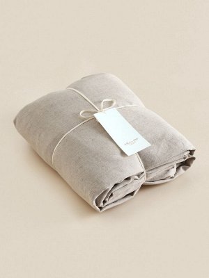 Простыня на резинке SL Home Linen collection 180*200+30 см , цв.бежевый, лён30%/хлопок70%