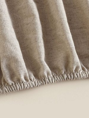 Простыня на резинке SL Home Linen collection 180*200+30 см , цв.бежевый, лён30%/хлопок70%