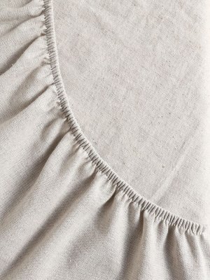 Простыня на резинке SL Home Linen collection 180*200+30 см , цв.серый, лён30%/хлопок70%