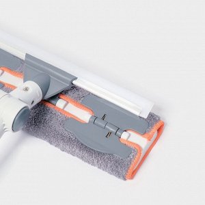 Оконная швабра с креплением на зажимах 28x8 см, длина 103-145 см, 2 насадки, 45+180 поворот