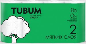 Бумага туалетная 2сл белая 8рул Tubum АТГ