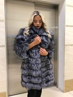 Арт. 3992 Шубка из меха чернобурой финской лисицы