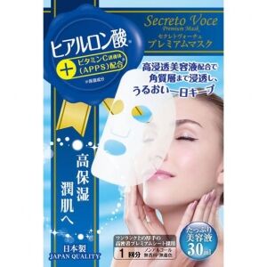 Secreto Voce Premium Hyaluronic acid Face mask 5P/Премиальная маска для лица с гиалуроновой кислотой, витамином С (APPS) и растительными экстрактами 5 шт
