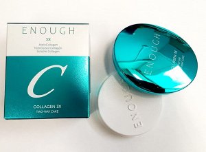 Пудра для лица +запасной блок, ENOUGH Collagen 3x moisture Collagen 3X Moisture Two-way Cake SPF28 PA++ #21N, 13гр+13гр