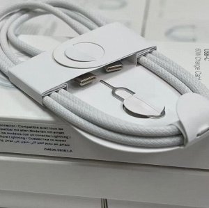 Комплект Кабель зарядный плетеный с Type-C (USB-C) на Type-C (USB-C) быстрая зарядка 60W 1м + iСкрепка