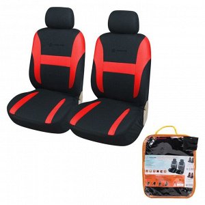 Чехлы Airline RS-3+, для передних сидений, велюр, черный/красный цвет, 4 предмета, арт. ACS-VP-03