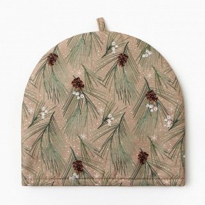 Грелка на чайник Этель Spruce branches 28x28 см, 100% хлопок, саржа 190 г/м²