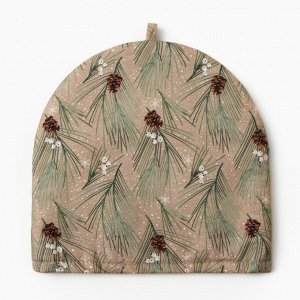 Грелка на чайник Этель Spruce branches 28x28 см, 100% хлопок, саржа 190 г/м²