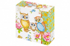 Салатник 20x20x7.5 см 1.7 л "Совушки", NEW BONE CHINA