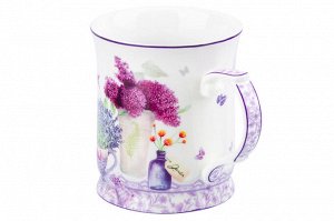 Кружка 400 мл "Лаванда" из NEW BONE CHINA, 12,5x9x10 см