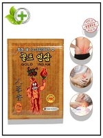 Корейский пластырь обезболивающий женьшеневый против боли в спине Gold Insam Korean White Wolsy, 1 упаковка (25 листов)
