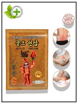 Корейский пластырь обезболивающий женьшеневый против боли в спине Gold Insam Korean White Wolsy, 1 упаковка (25 листов)