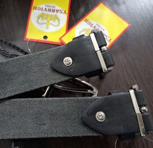 Ремень детский классический из натуральной кожи с узором цвет Черный (Tsarevich)