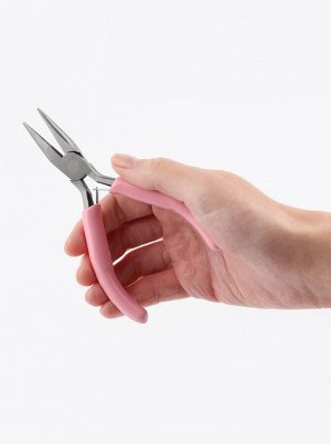 Тонкогубцы для рукоделия, 12.5x6.5 см, розовые