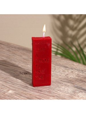 Свеча с надписью Light a candle, 1.5x1.5x8.5 см, соевый воск, МИКС