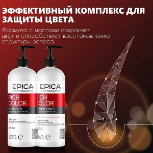 Набор большой - шампунь для окрашенных волос 1000мл + кондиционер 1000мл EPICA Professional Rich Color