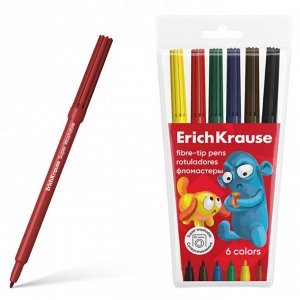 Фломастеры 06 цв., ErichKrause Jolly Friends Super Washable, блистер