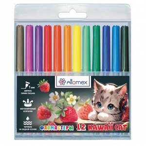 Фломастеры 12 цв., Attomex. Kawaii Cat, блистер