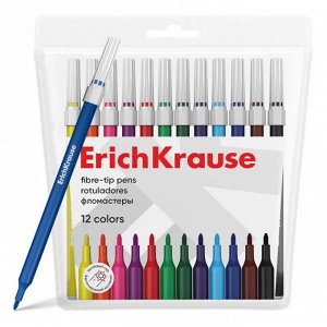 Фломастеры 12 цв., ErichKrause light, блистер