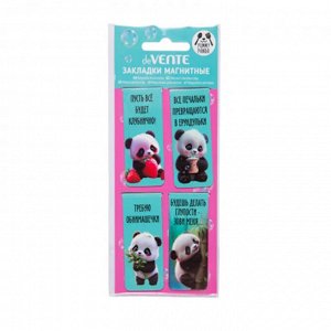 Закладки для книг, магнитные, 4 шт/уп, deVENTE. Yummy Panda