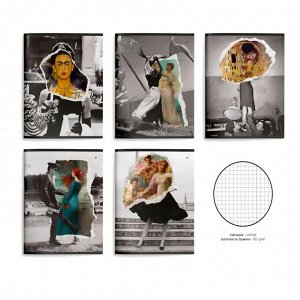 Тетрадь А5, 48 листов, клетка LOREX POSTMODERN, обл. мелов. картон, soft touch, уф-лак
