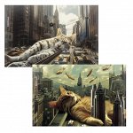 Папка-конверт на кнопке А4, 160 мкм, непрозрачная, с рисунком, ErichKrause Big City Cats