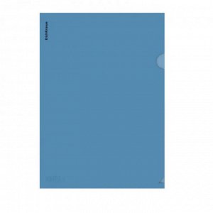 Папка-уголок А4, 160 мкм, полупрозрачная, синяя, ErichKrause Glossy Classic
