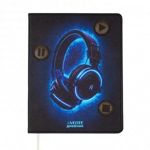 Дневник 1-11 кл. 48л. (твердый) М deVENTE. Headphones, кожзам, объемная аппликация