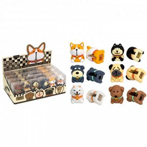 Точилка д/карандашей 1 отверстие, пластиковая, ассорти, Soft Touch, deVENTE. Combination of Dogs