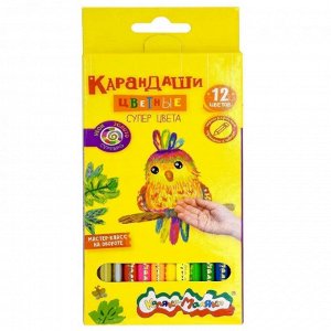 Карандаши цветные 11 цв.+1ч/гр., корпус дерево, трехгран., неоновые, Каляка-Маляка СУПЕР ЦВЕТА
